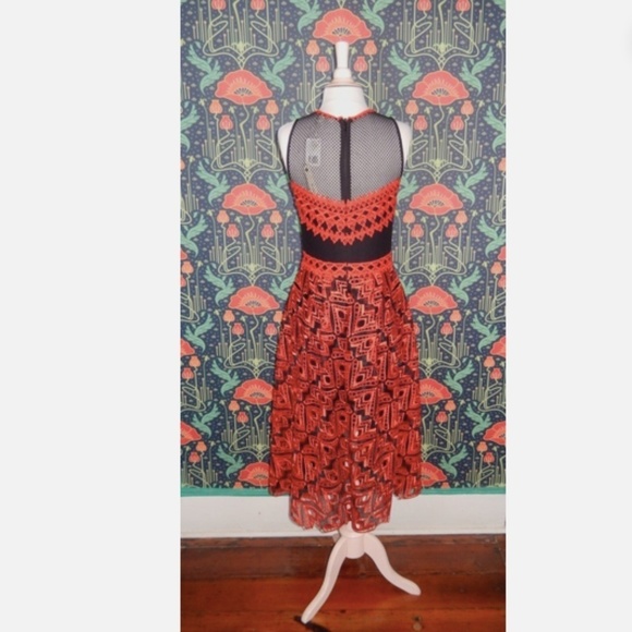 Jonathan Simkhai Red Black Lace High Low Party Cocktail Dress Nwt 6 - Picture 8 of 8